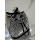 Crystal Mini Bucket Bag Made of Crystal and Satin Materials, Style No: 1NR016