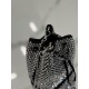 Crystal Mini Bucket Bag Made of Crystal and Satin Materials, Style No: 1NR016