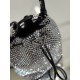 Crystal Bucket Bag Made of Crystal and Satin Materials, Style No: 1BE067