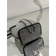 Crystal Bucket Bag Made of Crystal and Satin Materials, Style No: 1BE067