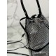 Crystal Bucket Bag Made of Crystal and Satin Materials, Style No: 1BE067