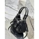 Fabric and Leather Moon Handbag Imported Nylon Fabric and Glossy Cowhide Design, Style Number: 1BA381