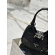 Fabric and Leather Moon Handbag Imported Nylon Fabric and Glossy Cowhide Design, Style Number: 1BA381