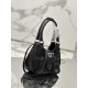 Fabric and Leather Moon Handbag Imported Kid Leather Design, Style Number: 1BA381