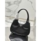 Fabric and Leather Moon Handbag Imported Kid Leather Design, Style Number: 1BA381