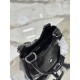 Fabric and Leather Moon Handbag Imported Kid Leather Design, Style Number: 1BA381