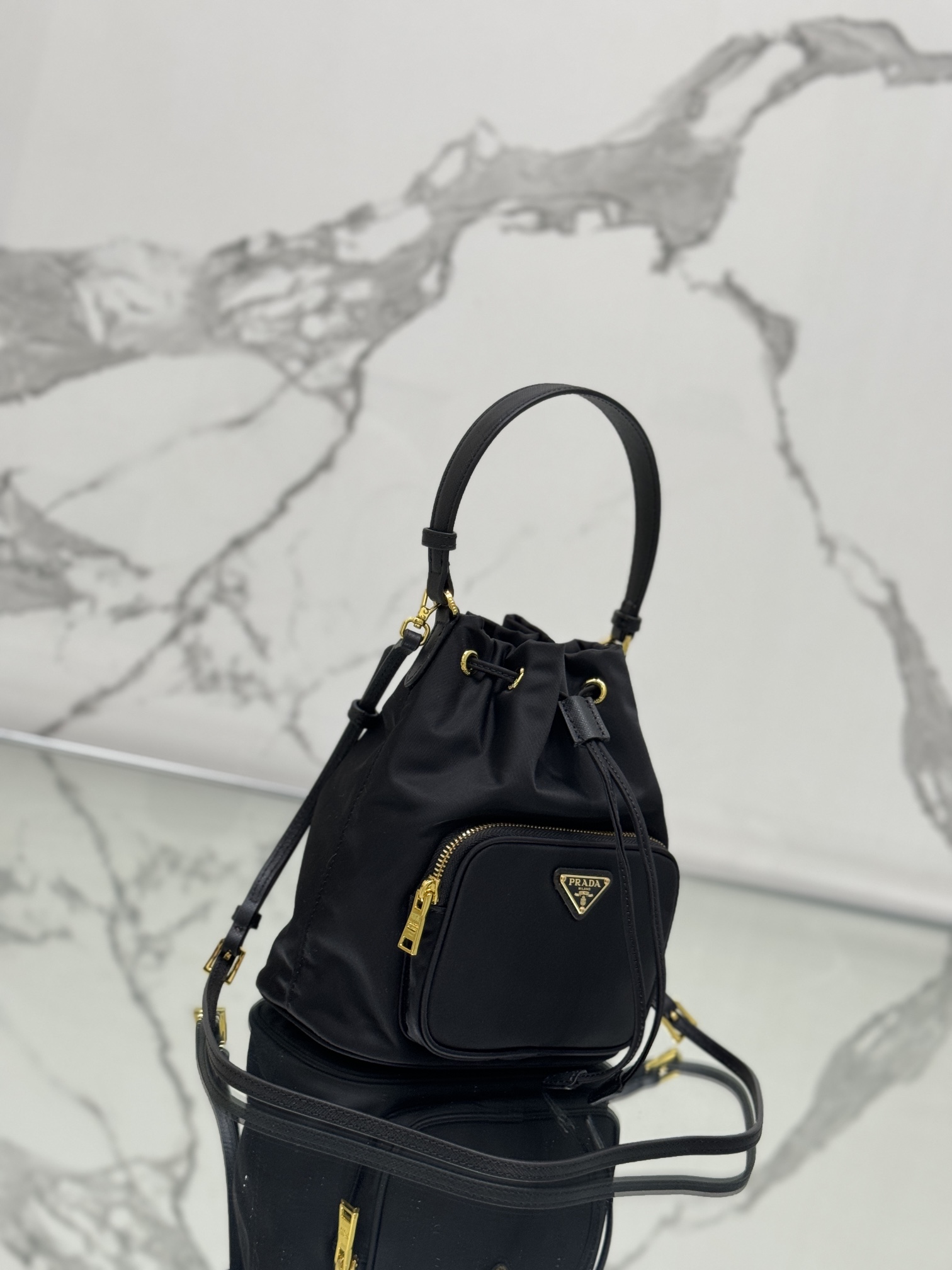 Nylon Bucket Bag Imported Nylon Fabric, Style Number: 1BH038