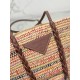 Straw Bag Cowhide Trim Cornstalk Weave Shoulder Strap, Style Number: 1BG312