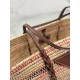 Straw Bag Cowhide Trim Cornstalk Weave Shoulder Strap, Style Number: 1BG312