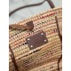 Straw Bag Cowhide Trim Cornstalk Weave Shoulder Strap, Style Number: 1BG312