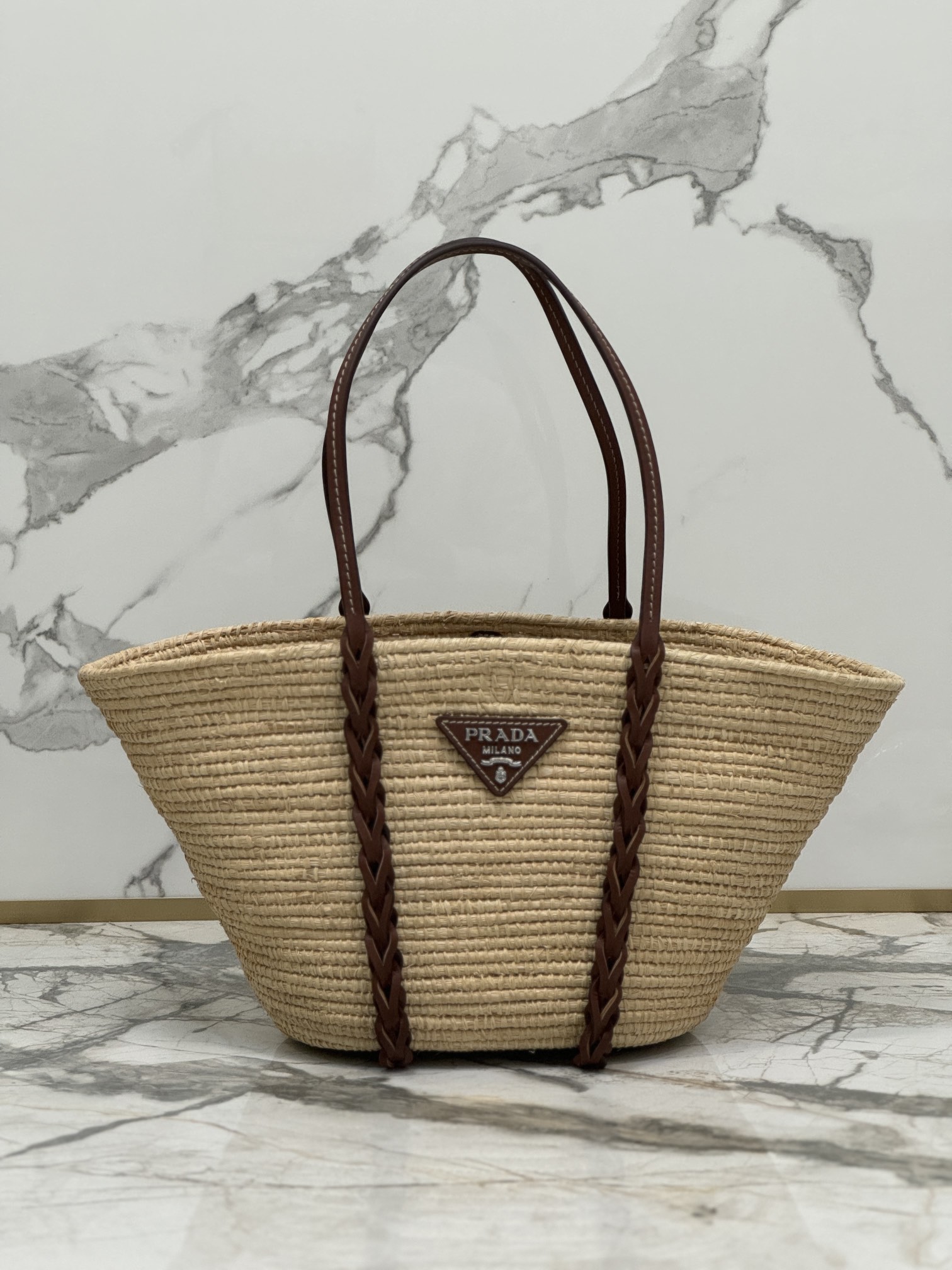 Straw Bag Cowhide Trim Cornstalk Weave Shoulder Strap, Style Number: 1BG312