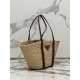 Straw Bag Cowhide Trim Cornstalk Weave Shoulder Strap, Style Number: 1BG312