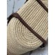 Straw Bag Cowhide Trim Cornstalk Weave Shoulder Strap, Style Number: 1BG312