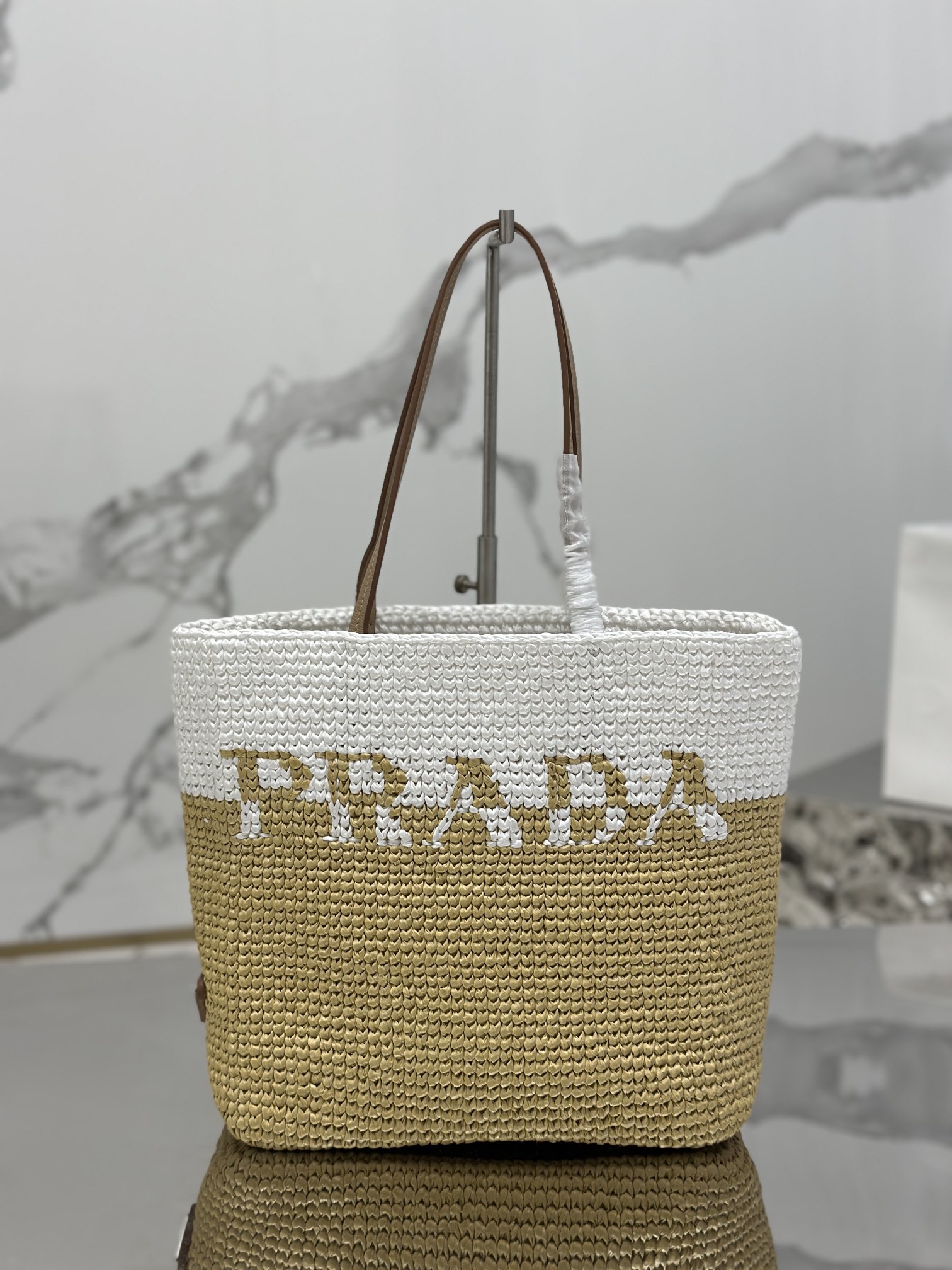 Fiber Tote Bag (Small) Imported Raffia Design, Handcrafted, Style Number: 1BG454