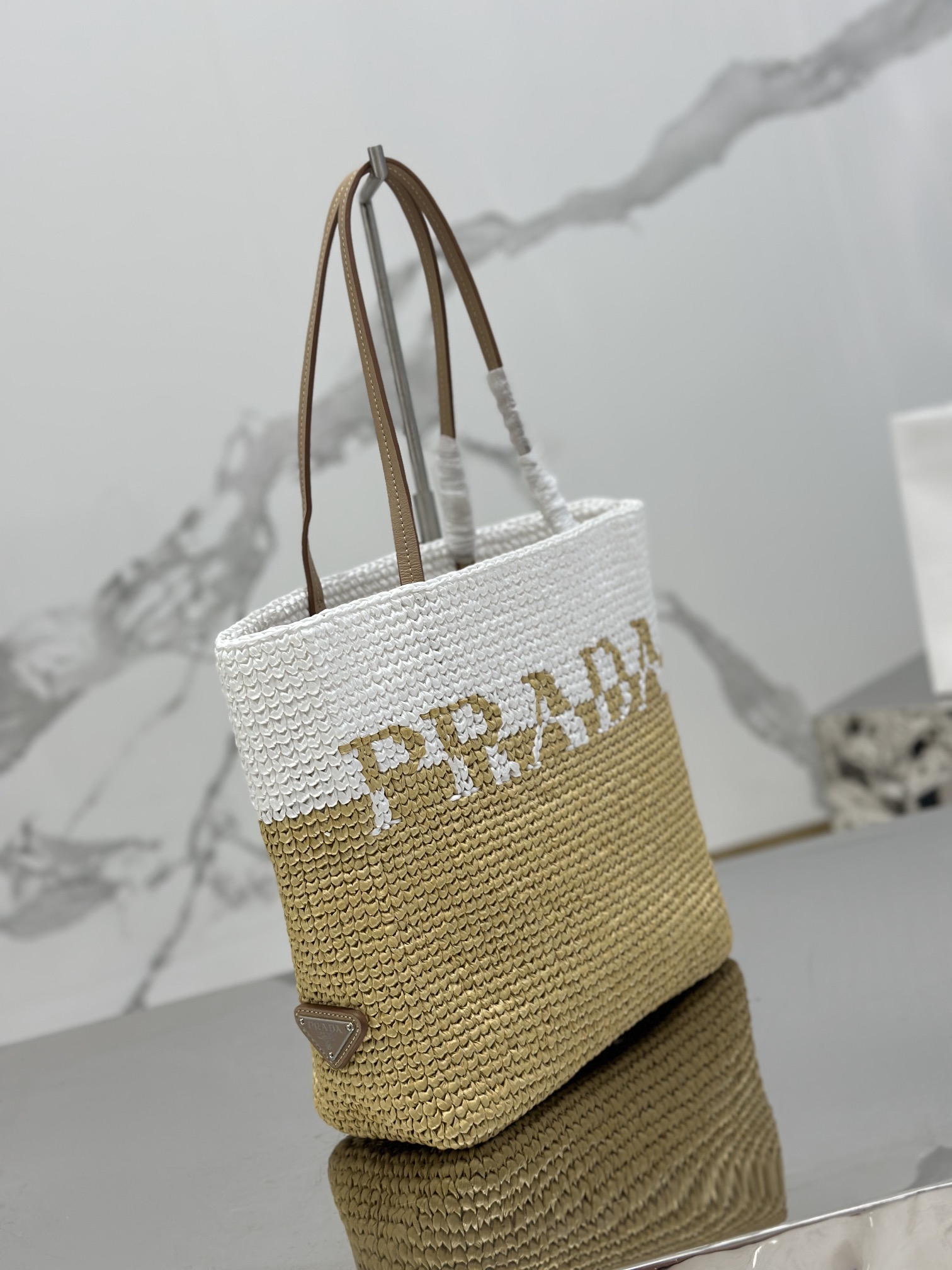 Fiber Tote Bag (Small) Imported Raffia Design, Handcrafted, Style Number: 1BG454