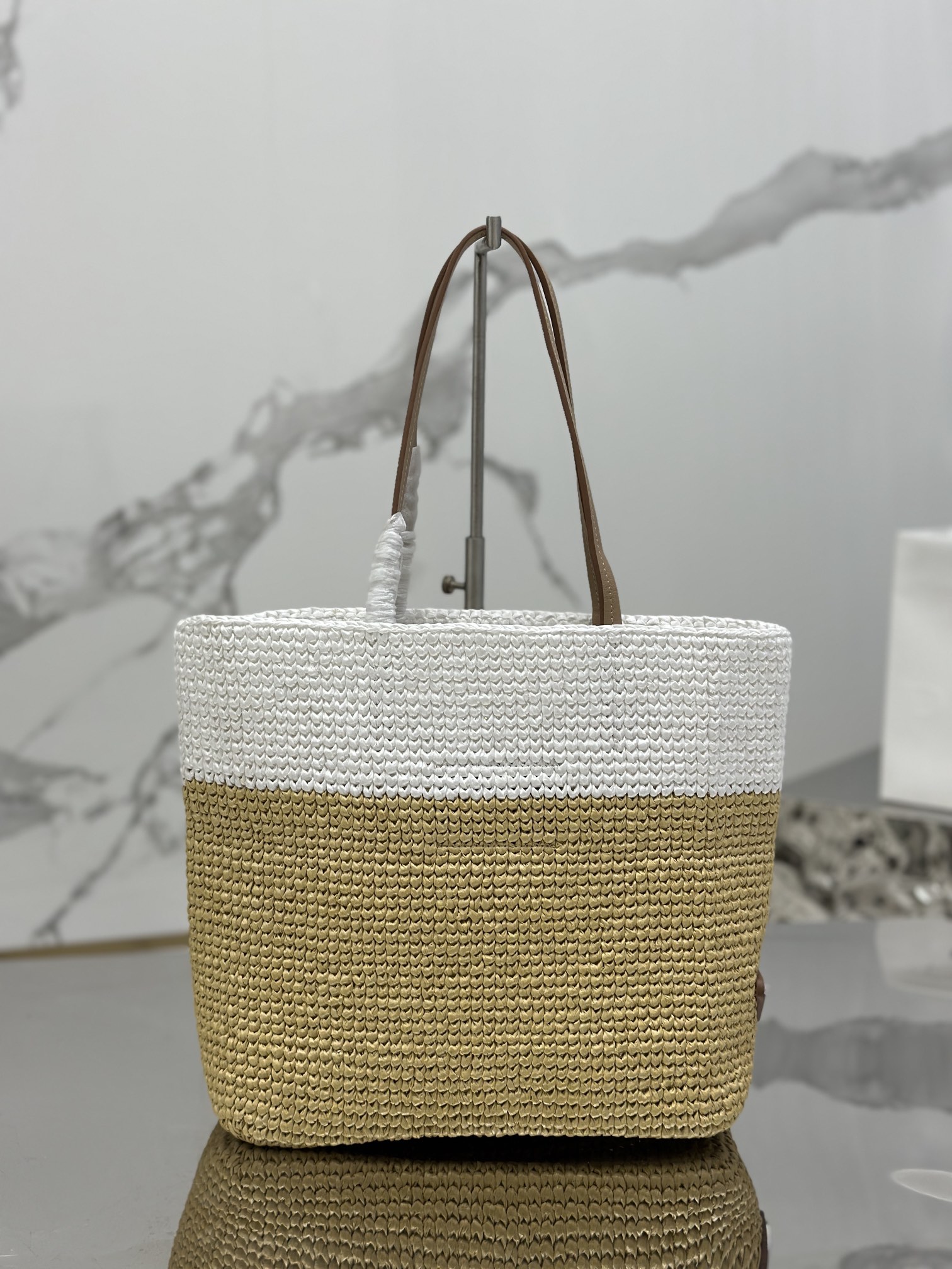 Fiber Tote Bag (Small) Imported Raffia Design, Handcrafted, Style Number: 1BG454