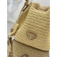 Woven Drawstring Bucket Bag Raffia Weave, Style Number: 1BE068