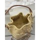 Woven Drawstring Bucket Bag Raffia Weave, Style Number: 1BE068