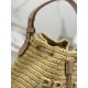 Woven Drawstring Bucket Bag Raffia Weave, Style Number: 1BE068