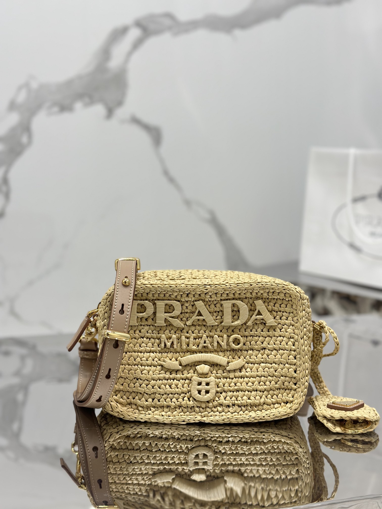 Straw Camera Bag Imported Raffia Design, Handcrafted, Style Number: 1BH196