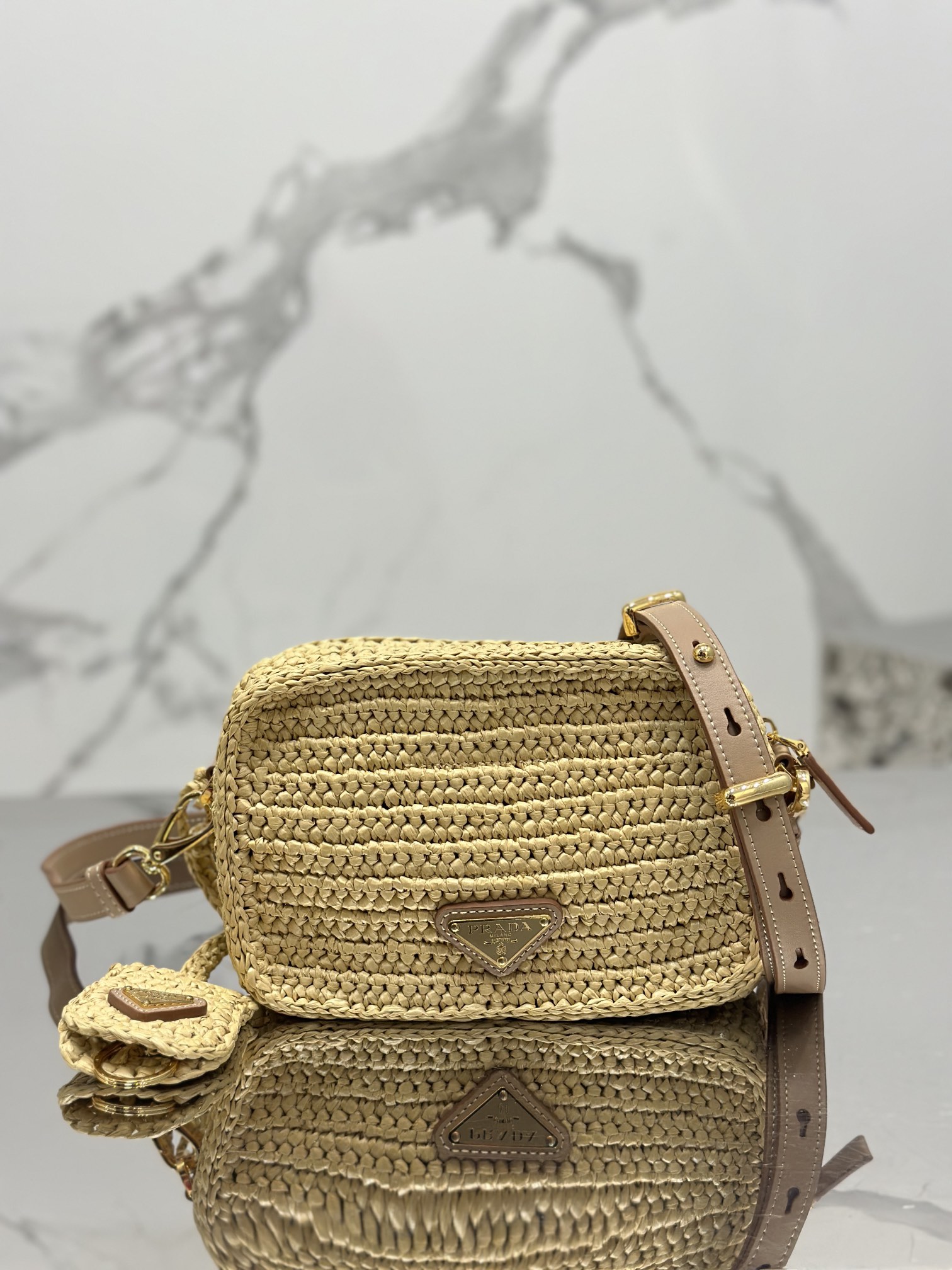 Straw Camera Bag Imported Raffia Design, Handcrafted, Style Number: 1BH196