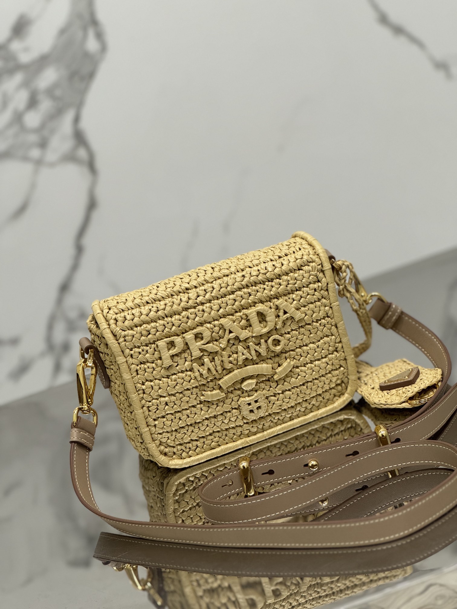 Woven Flap Bucket Bag, Style Number: 1BD335