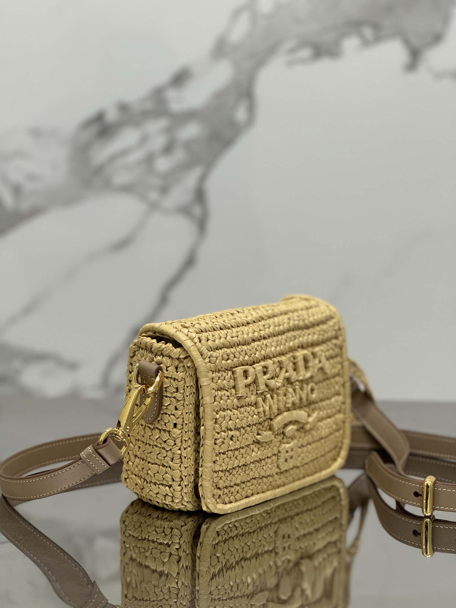 Woven Flap Bucket Bag, Style Number: 1BD335