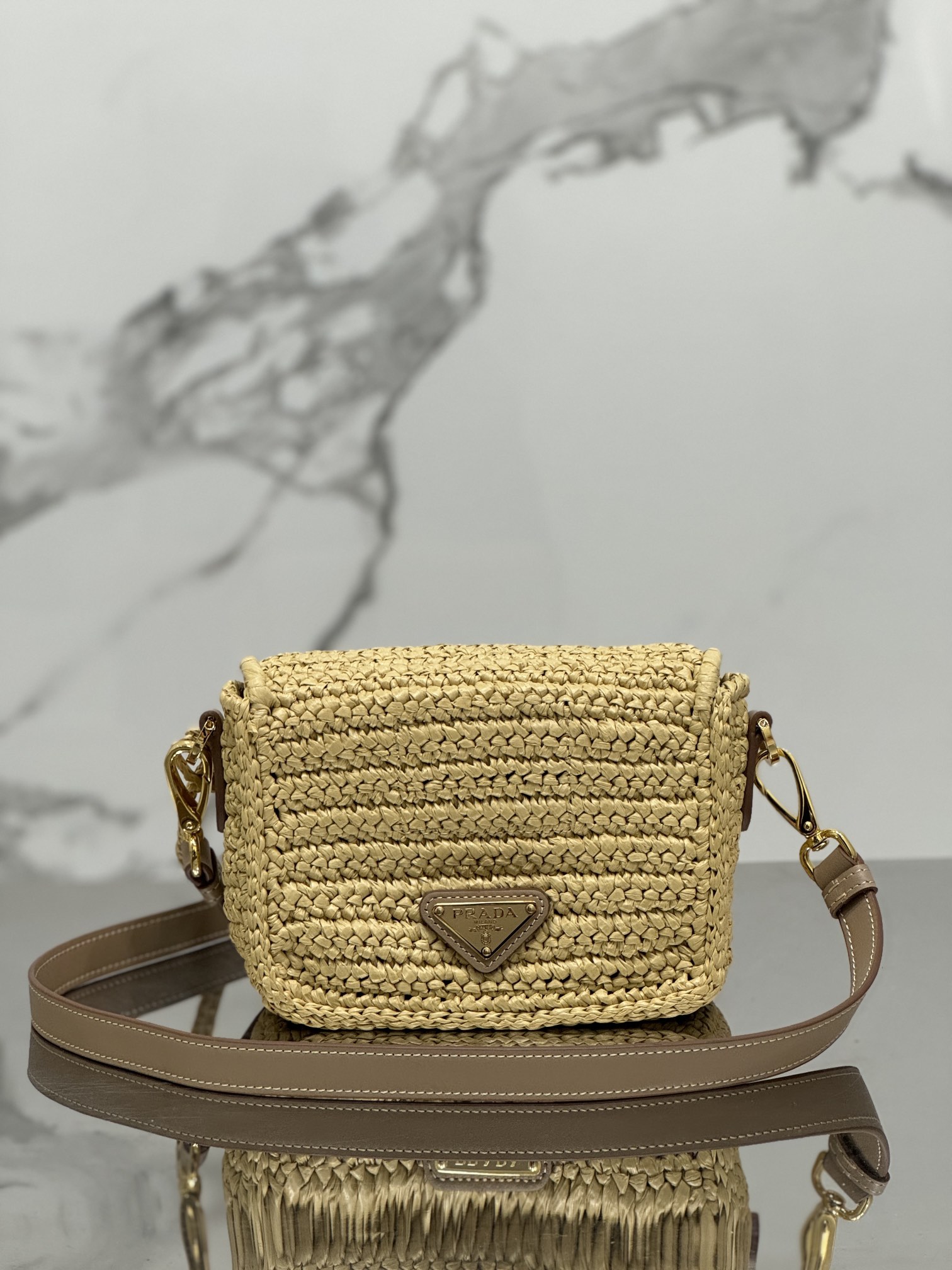 Woven Flap Bucket Bag, Style Number: 1BD335