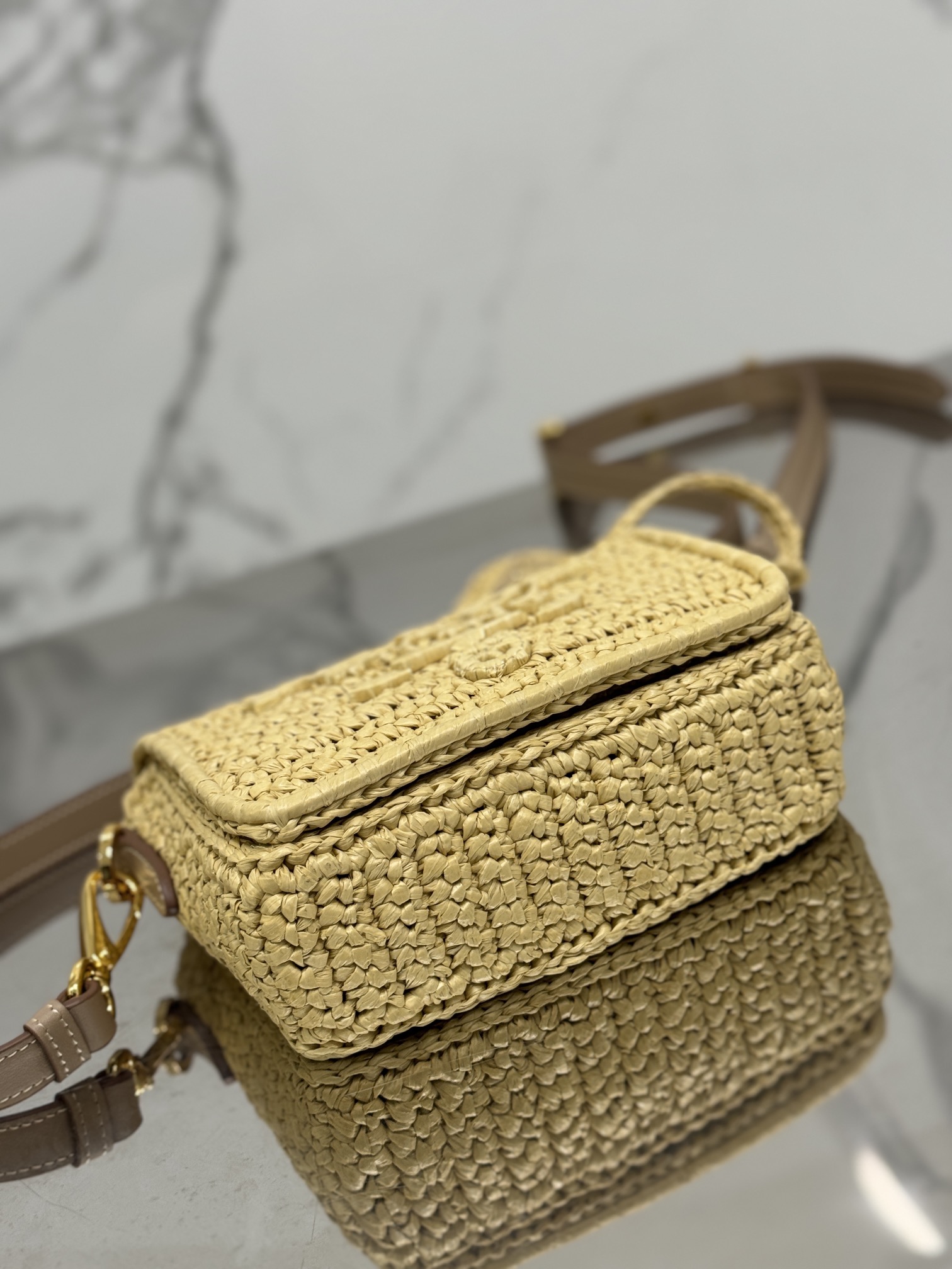 Woven Flap Bucket Bag, Style Number: 1BD335