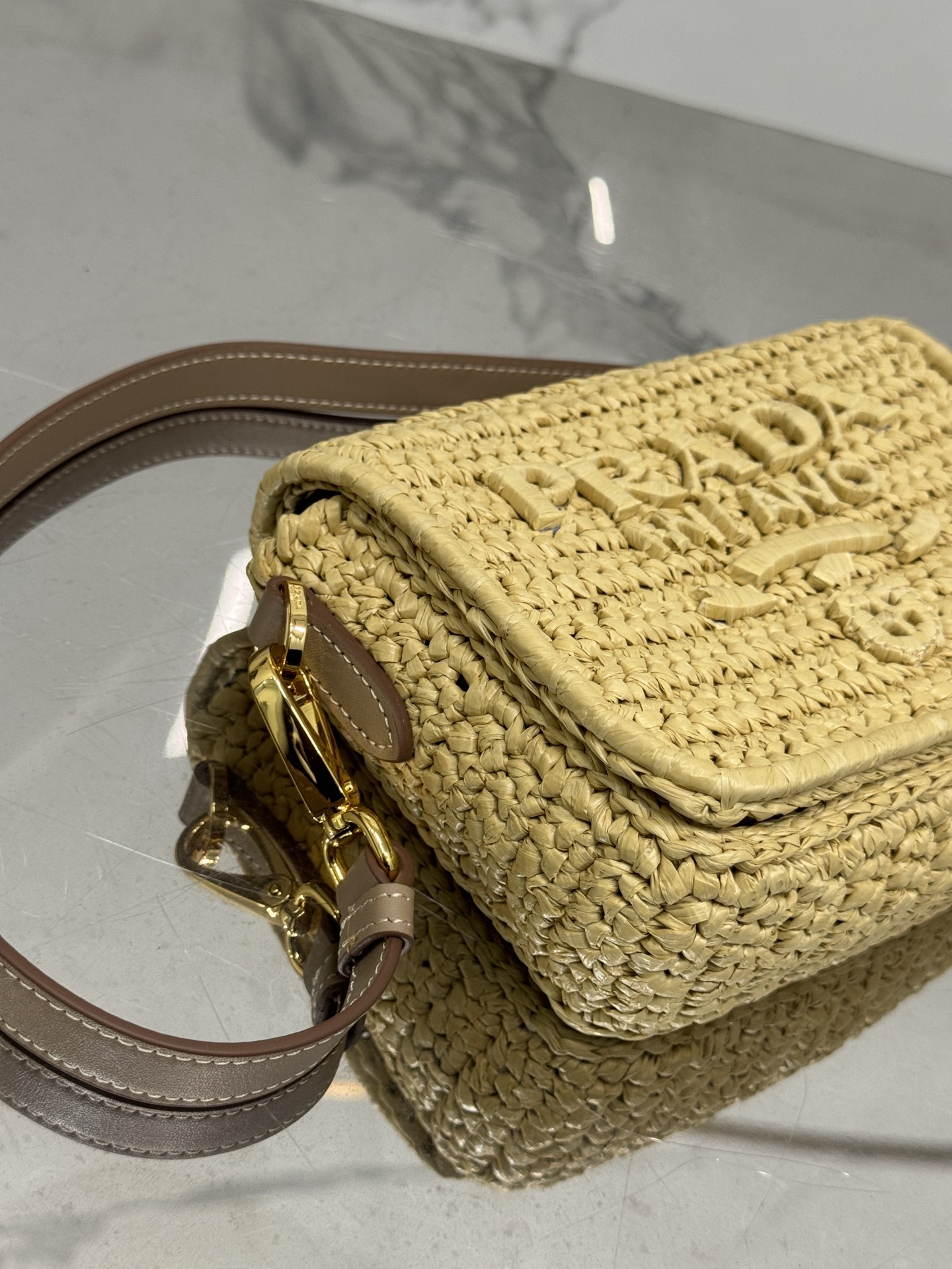 Woven Flap Bucket Bag, Style Number: 1BD335