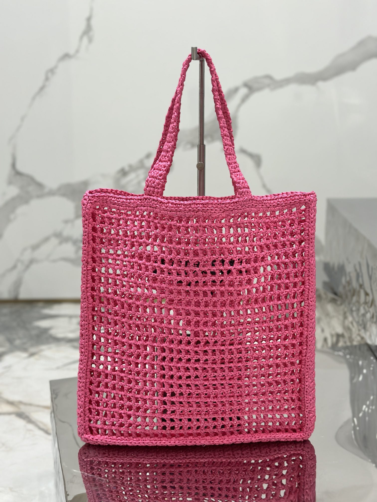 Wine coconut weave tote bag, wine coconut fiber material, Model No: 1BG393  