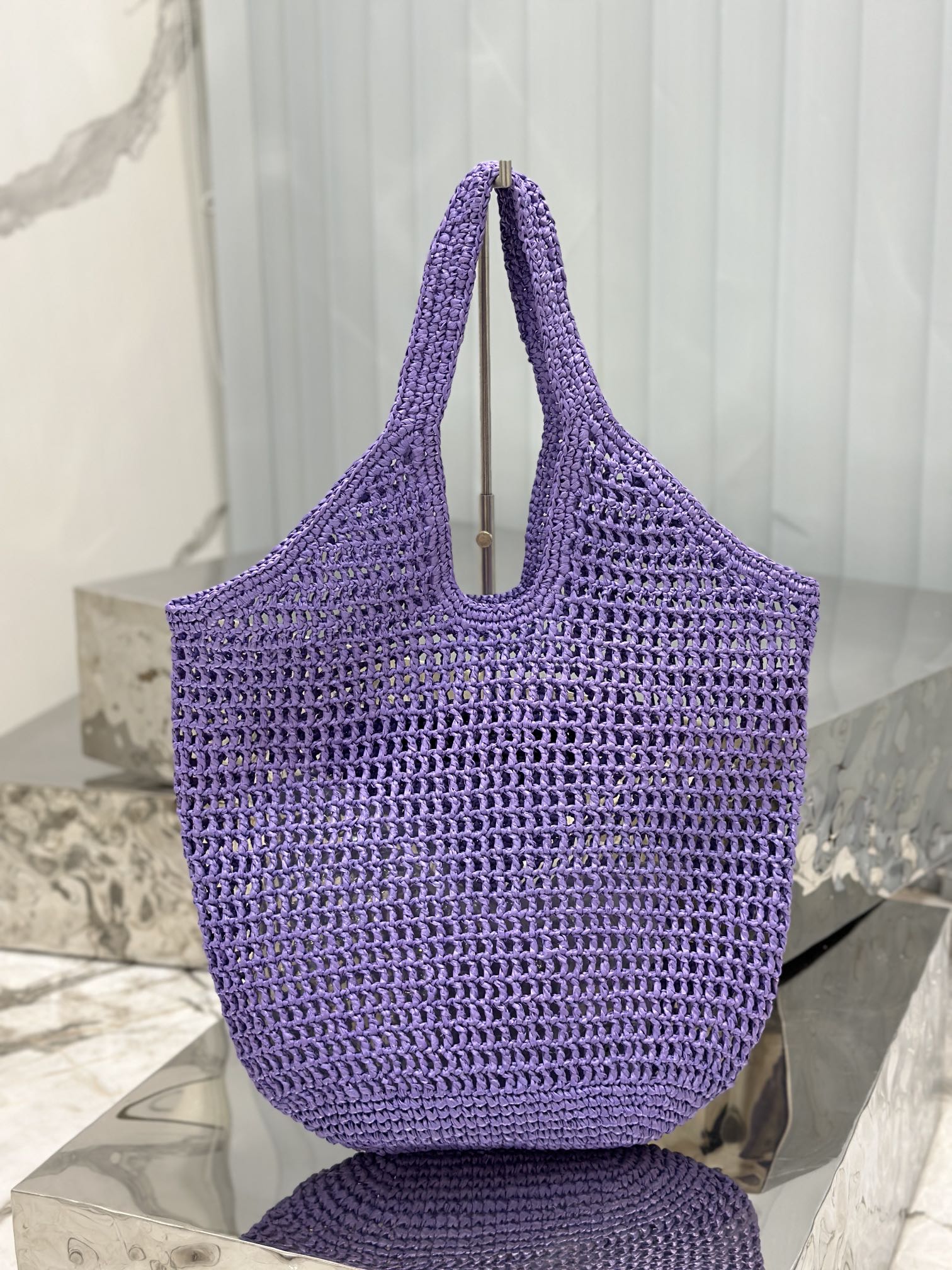 Wine coconut weave tote bag, wine coconut fiber material, Model No: 1BG424  