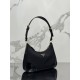 Underarm bag, nylon fabric/shiny cowhide. Model No: 1BC214  