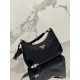 Underarm bag, nylon fabric/shiny cowhide. Model No: 1BC214  