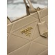 Triangle diamond pattern tote bag (small size), made of imported calf leather. Model No: 1BA379  