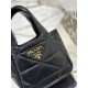 Diamond pattern mini basket bag, made of imported lamb leather. Model No: 1BG451  