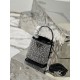 Starry sky bucket bag, Panier handbag fully covered with imitation crystal. Model No: 1BA373  