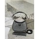 Starry sky underarm bag Cleo, satin handbag covered with various sizes of sparkling imported crystals. Model No: 1BC169  