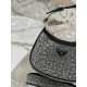 Starry sky underarm bag Cleo, satin handbag covered with various sizes of sparkling imported crystals. Model No: 1BC169  