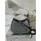 Starry sky underarm bag Cleo, satin handbag covered with various sizes of sparkling imported crystals. Model No: 1BC169  