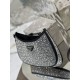 Starry sky underarm bag Cleo, satin handbag covered with various sizes of sparkling imported crystals. Model No: 1BC169  