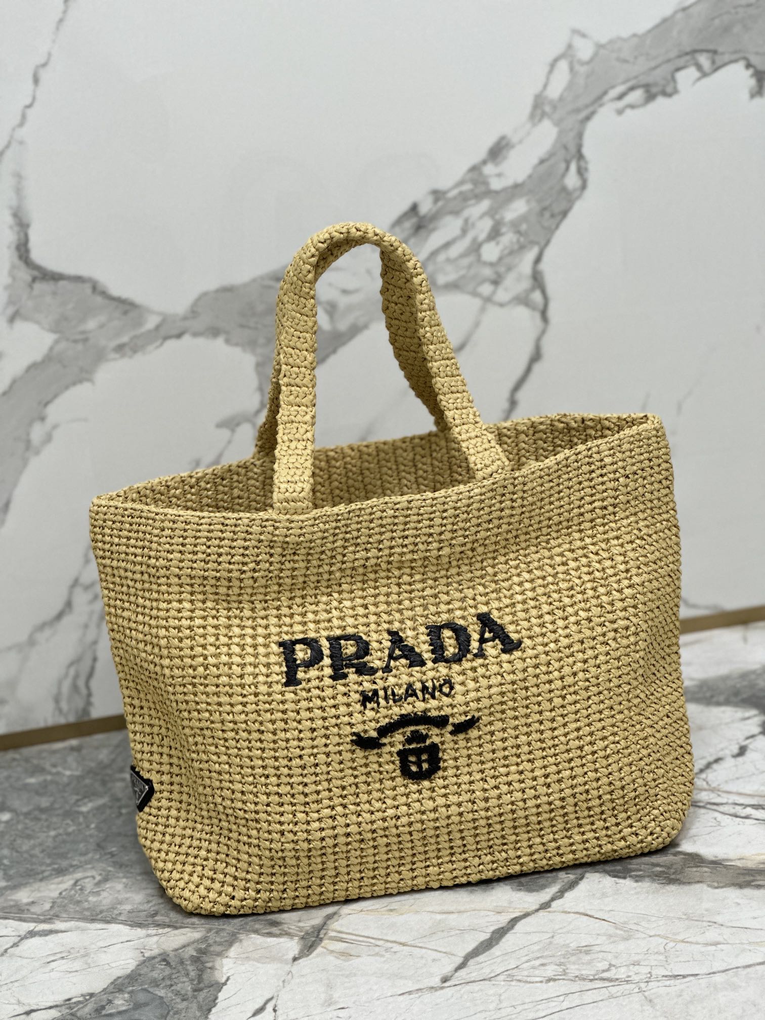 Woven tote bag (large), lightweight natural coconut palm fiber, handmade, model number: 1BG392  