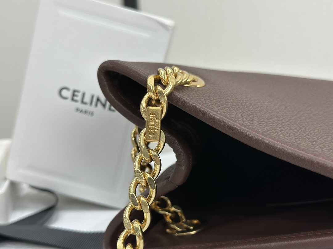 CELINE Newpaper Medium Soft Cowhide Leather Handbag Cowhide Leather Sheepskin Lining