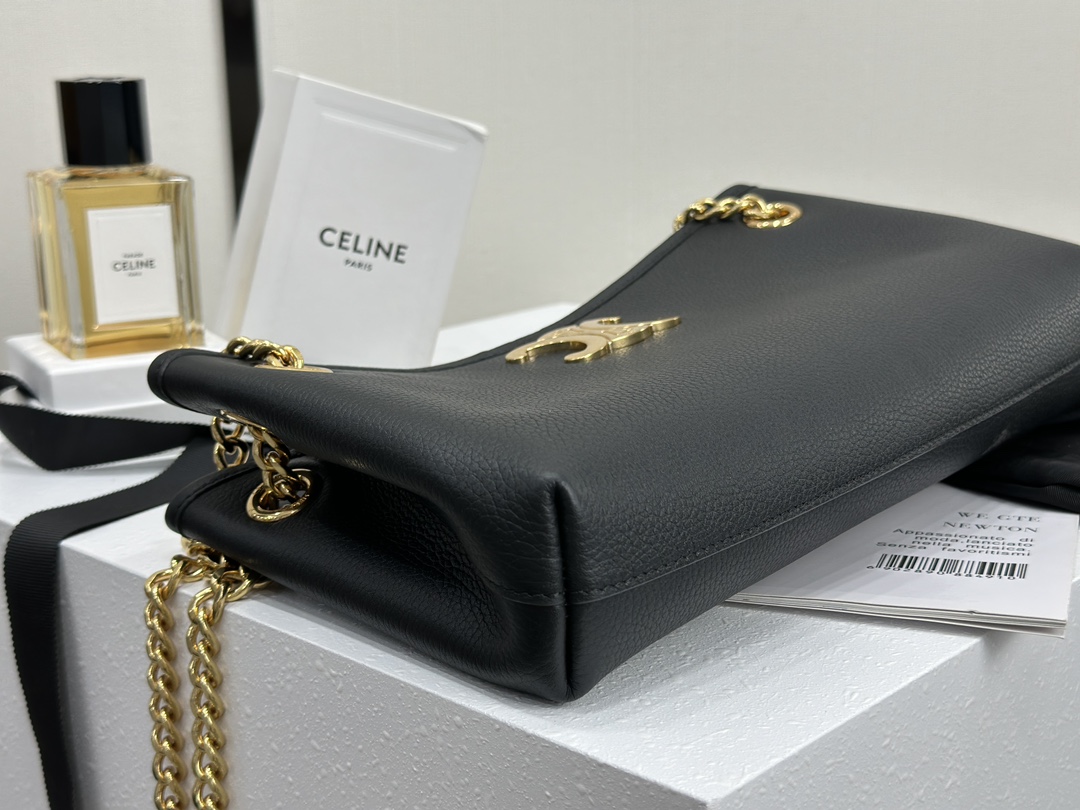 CELINE Newpaper Medium Soft Cowhide Leather Handbag Cowhide Leather Sheepskin Lining