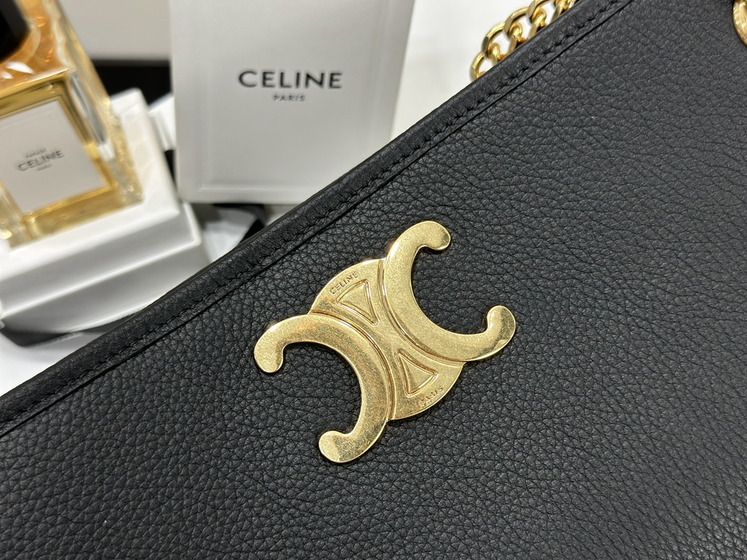 CELINE Newpaper Medium Soft Cowhide Leather Handbag Cowhide Leather Sheepskin Lining