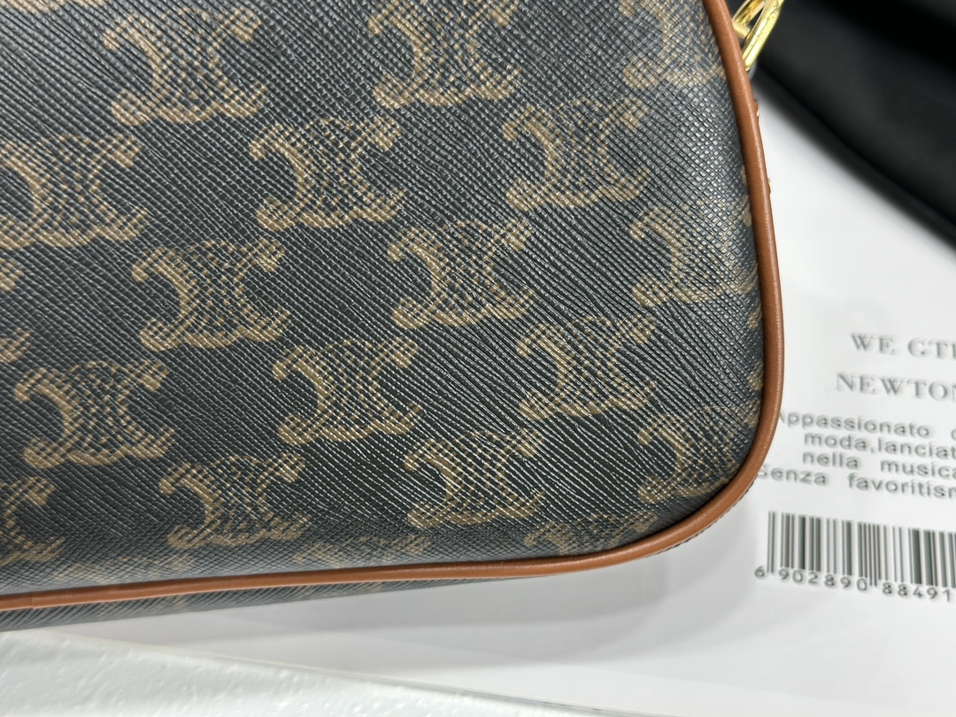 CELINE | Multicolor Logo Printed Cowhide Leather Handbag, Imported Original Leather Material with Excellent Texture