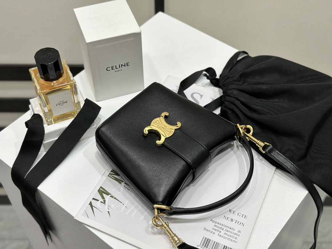 CELINE mini bucket French fries bag, imported original cowhide material