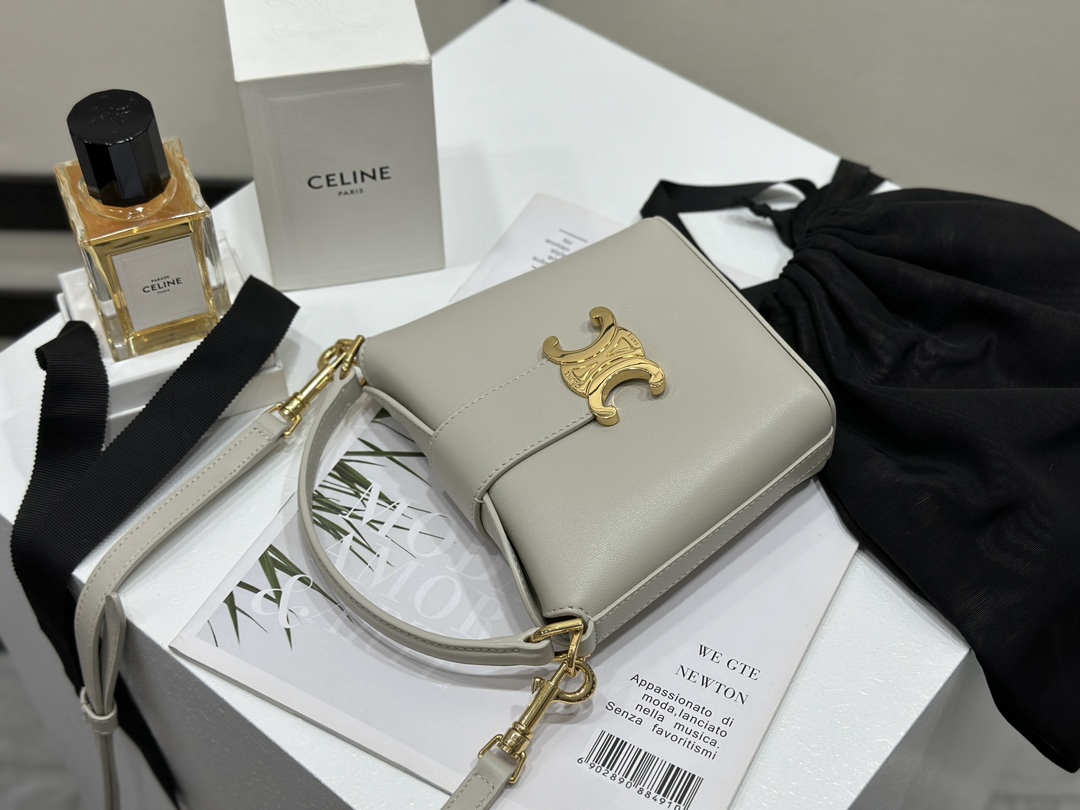 CELINE mini bucket French fries bag, imported original cowhide material