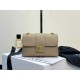 CELINE Teen Victor Small Apricot Soft Cowhide Leather Handbag, Cowhide Leather, Sheepskin Lining