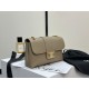 CELINE Teen Victor Small Apricot Soft Cowhide Leather Handbag, Cowhide Leather, Sheepskin Lining